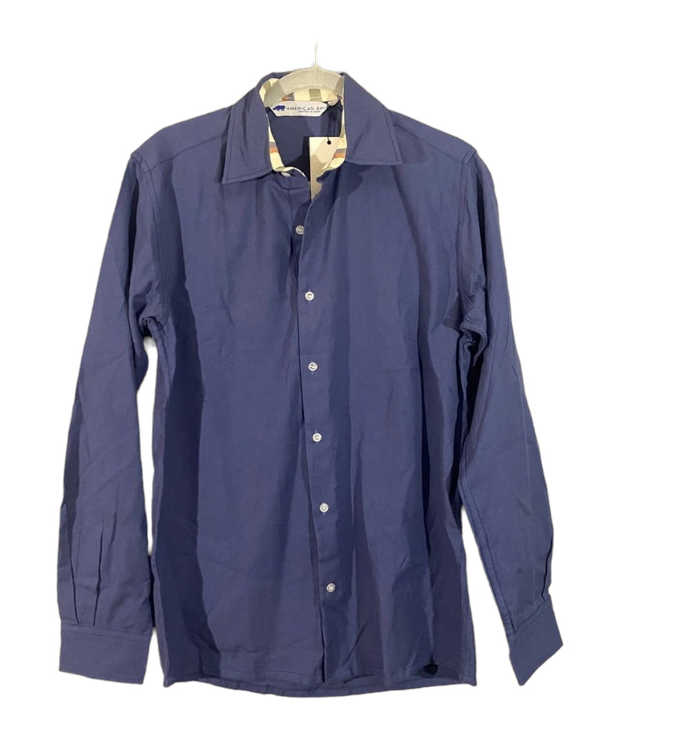 American Rhino Anthro 100% Kikoy Cotton Long Sleeve Button Down Shirt Men Sz S